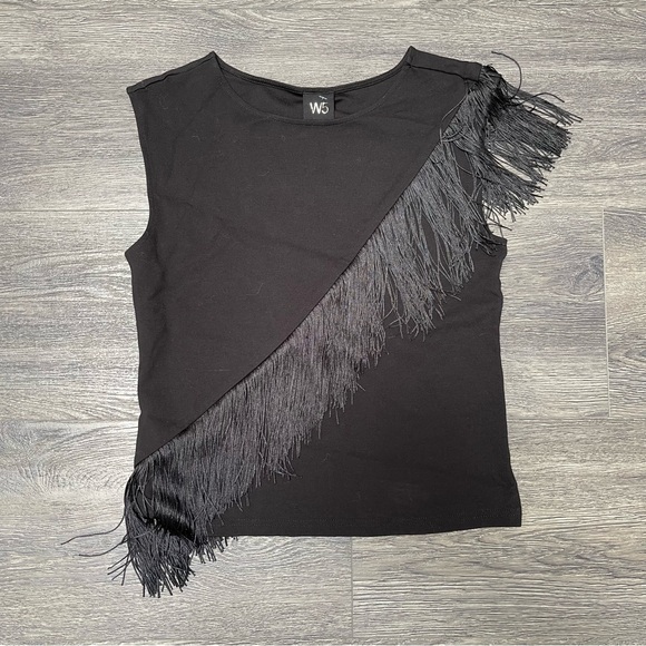 W5 Tops - W5 Black Fringe Women's Top Size S